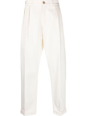 Manuel Ritz pleat-detail cotton trousers - White