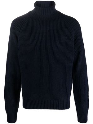 Manuel Ritz ribbed-knit roll-neck jumper - Blue