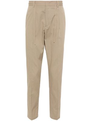 Manuel Ritz seersucker straight-leg trousers - Neutrals