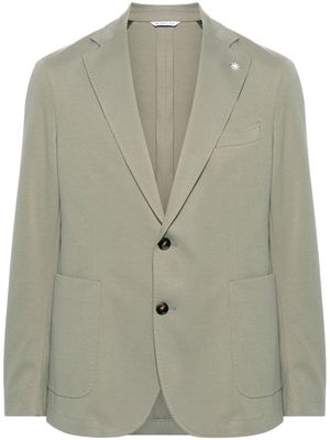 Manuel Ritz single-breasted jersey blazer - 36 - GREEN