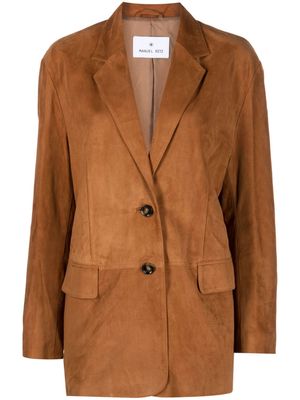 Manuel Ritz single-breasted leather jacket - Brown