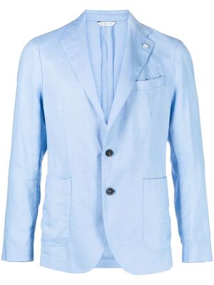 Manuel Ritz single-breasted linen blazer - Blue