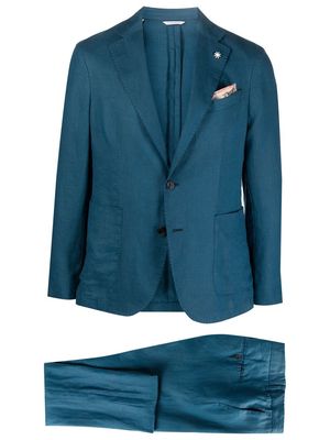 Manuel Ritz single-breasted linen suit - Blue