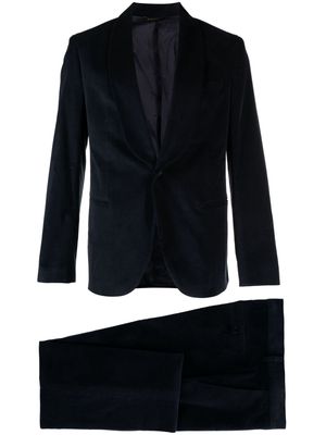 Manuel Ritz single-breasted velvet suit - Blue