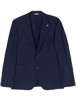 Manuel Ritz single-breasted virgin wool blazer - Blue