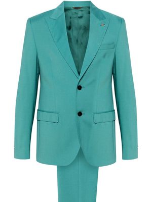 Manuel Ritz single-breasted wool blend suit - Green