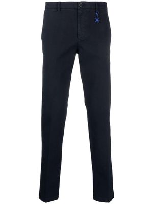 Manuel Ritz stretch-cotton slim-cut trousers - Blue