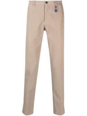 Manuel Ritz stretch-cotton slim-cut trousers - Neutrals