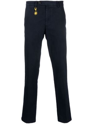 Manuel Ritz stretch-cotton tapered trousers - Blue