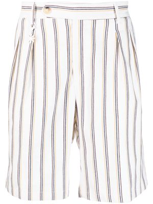 Manuel Ritz stripe-pattern tailored short - White
