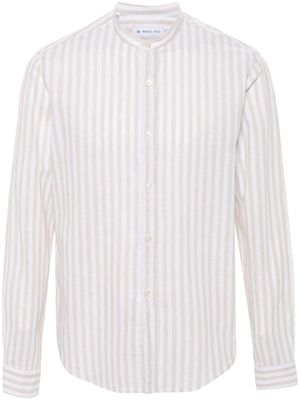 Manuel Ritz striped slub-texture shirt - Neutrals