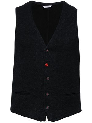 Manuel Ritz textured fine-knit waistcoat - Blue