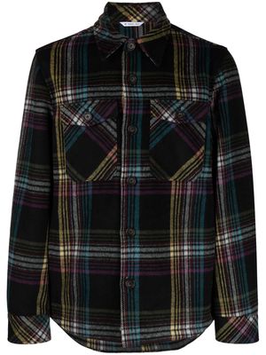 Manuel Ritz wool-blend checked shirt jacket - Black