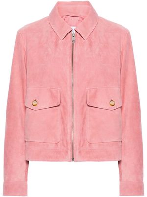 Manuel Ritz zip-up suede shirt jacket - Pink