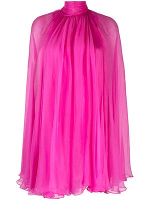 MANURI Ama semi-sheer silk minidress - Pink