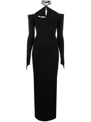 MANURI Connie fitted long dress - Black