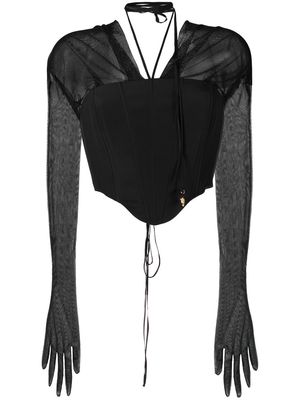 MANURI cropped corset blouse - Black