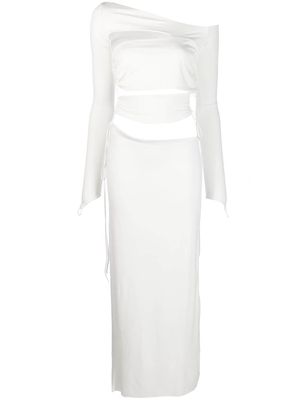 MANURI cut-out-detail midi dress - White
