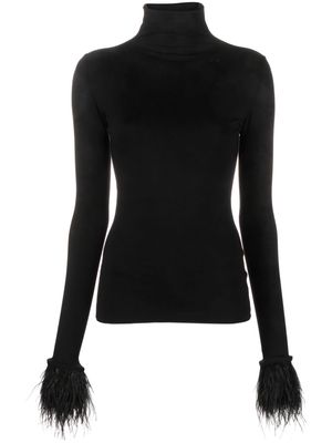 MANURI Elektra roll-neck knitted top - Black