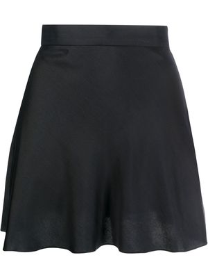 MANURI flared silk mini skirt - Black