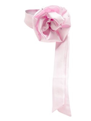 MANURI floral-appliqué choker - Pink