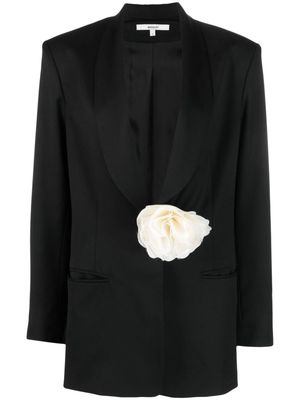 MANURI floral-applique wool blazer - Black