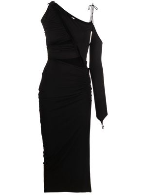MANURI Giuly 2.3 detachable-sleeve midi dress - Black