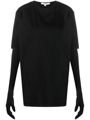 MANURI glove-sleeve T-shirt - Black