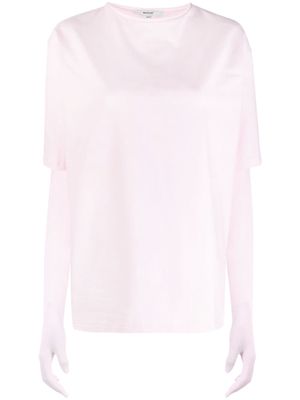 MANURI glove-sleeve T-shirt - Pink