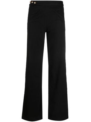 MANURI High-waist straight-leg trousers - Black