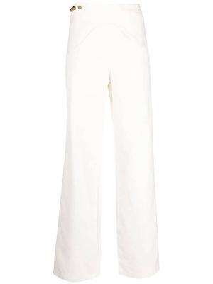 MANURI high-waisted straight-leg trousers - White