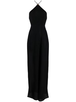 MANURI Maria halterneck silk dress - Black