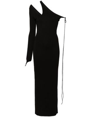 MANURI one-sleeve jersey maxi dress - Black