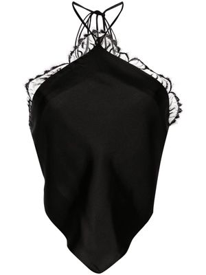 MANURI open-back silk blouse - Black