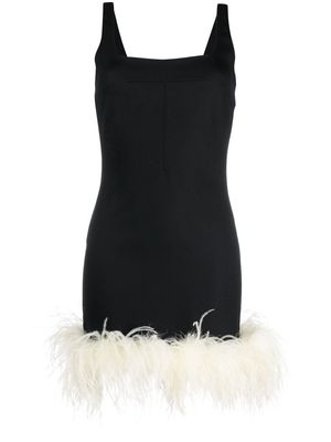 MANURI Rinna feather-trim minidress - Black