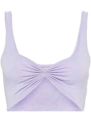 MANURI ruched-bust cropped tank top - Purple