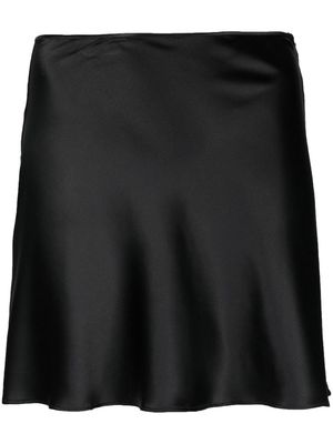 MANURI silk A-line skirt - Black