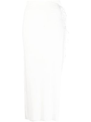 MANURI slit lace-up skirt - White
