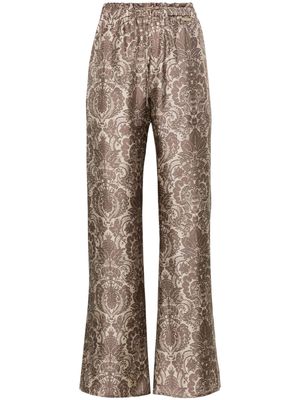 Manzoni 24 graphic-print straight-leg trousers - Brown