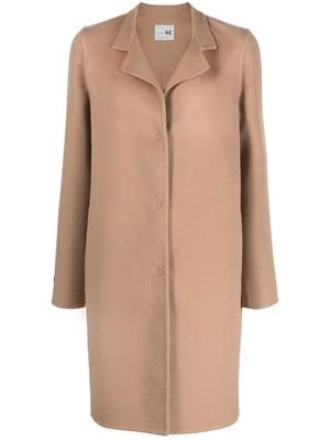 Manzoni 24 notched-lapel mid-length coat - Neutrals