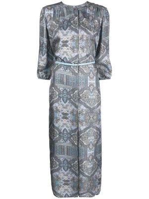 Manzoni 24 paisley-print silk midi dress - Blue