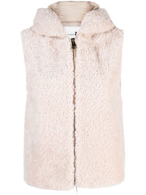 Manzoni 24 shearling hooded gilet - Neutrals