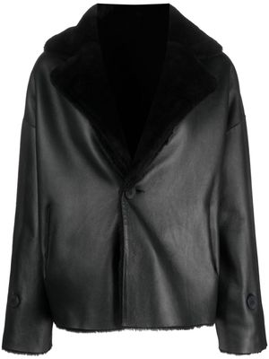 Manzoni 24 single-breasted shearling jacket - Black
