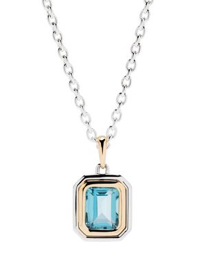 MAOR 18kt yellow gold Equinox blue topaz necklace - Silver