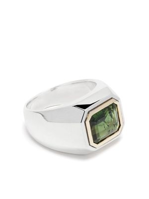 MAOR 18kt yellow gold Solitaire tourmaline signet ring - Silver