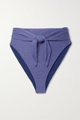 Mara Hoffman - Goldie Recycled Stretch-matelassé Bikini Briefs - Blue