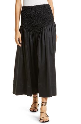 Mara Hoffman Nicole Drop Waist Organic Cotton Midi Skirt in Black