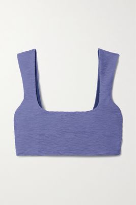 Mara Hoffman - Raina Recycled Stretch-matelassé Bikini Top - Blue