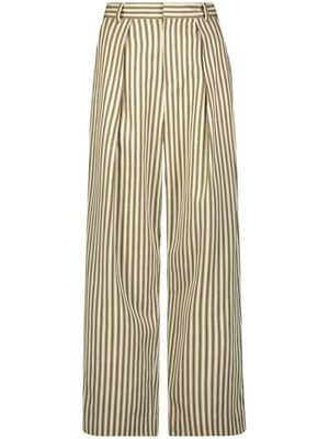 Mara Hoffman stripe-print straight-leg cropped trousers - Neutrals