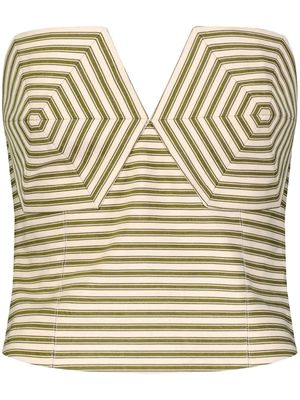 Mara Hoffman Suki striped strapless top - Green